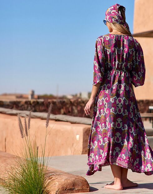 Robe en Soie mélangée Kylan rose