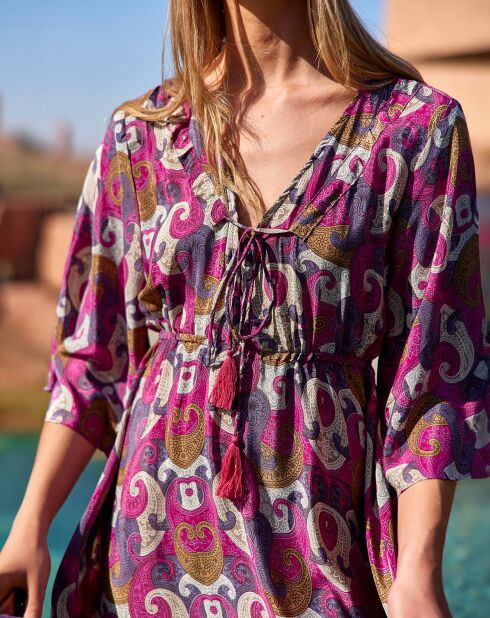 Robe en Soie mélangée Kylan rose