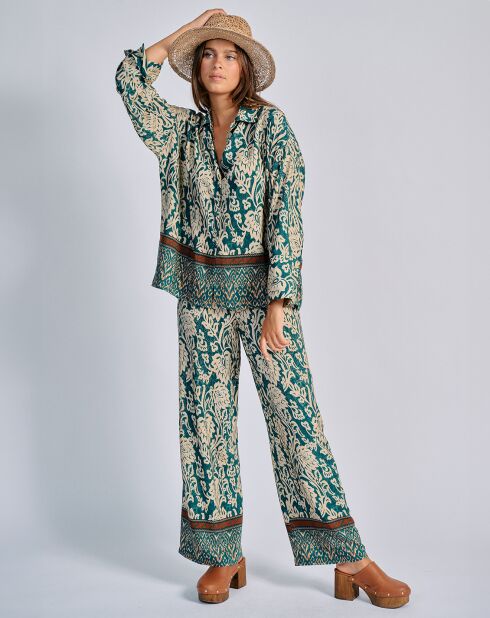 Pantalon Playa paon/beige