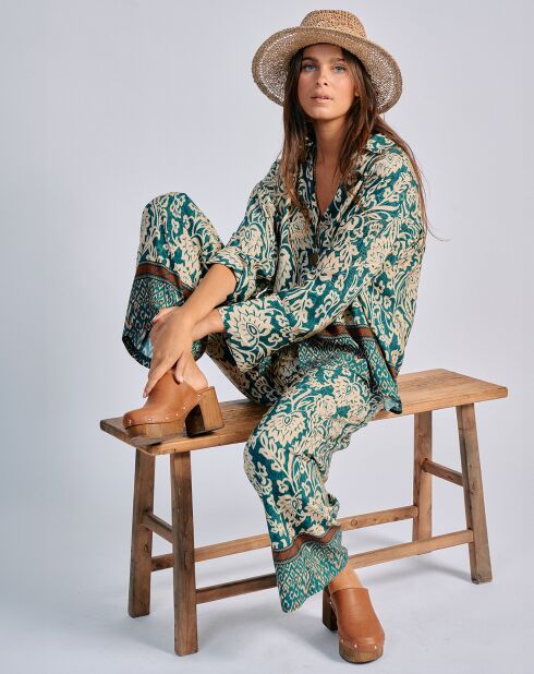 Pantalon Playa paon/beige