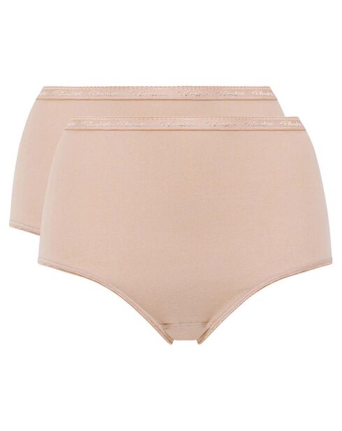 2 beigefarbene Unterhosen aus Bio-Baumwolle