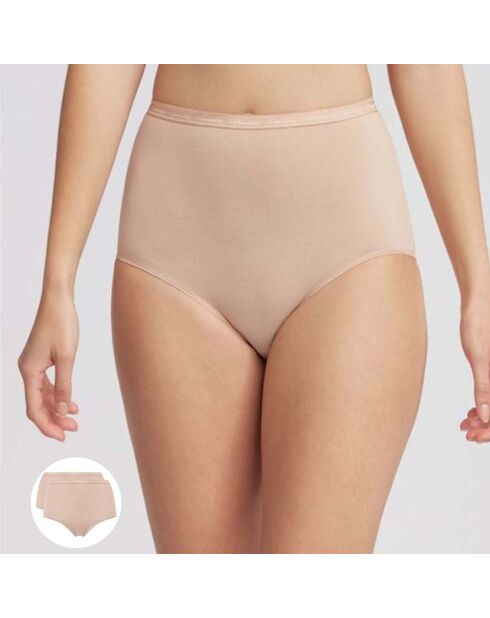 2 Culottes Coton Bio beiges