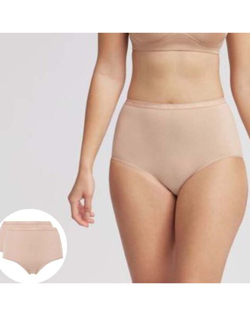 2 Culottes Coton Bio beiges