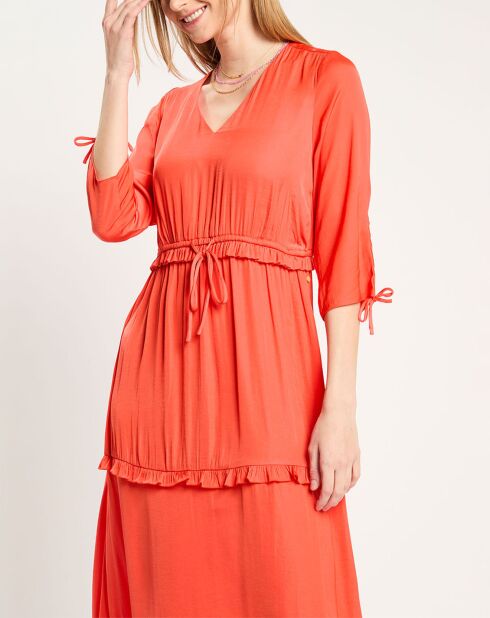 Robe mi-longue rouge