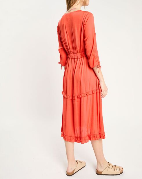Robe mi-longue rouge