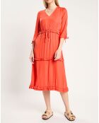 Robe mi-longue rouge