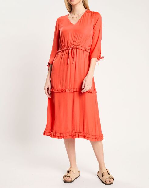 Robe mi-longue rouge