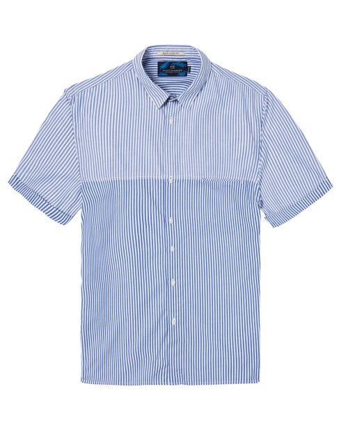 Wit/blauw gestreept hemd met normale pasvorm