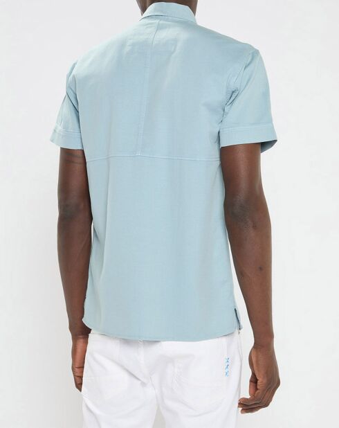 Effen blauw overhemd met normale pasvorm