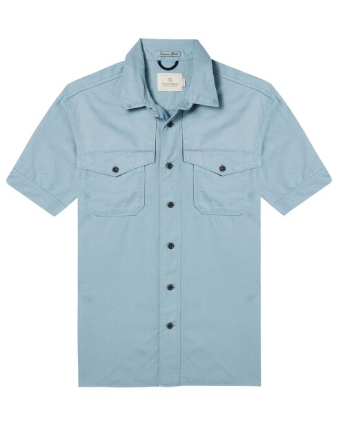 Effen blauw overhemd met normale pasvorm