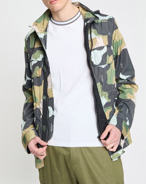 Blouson en nylon camouflage marine/multicolore
