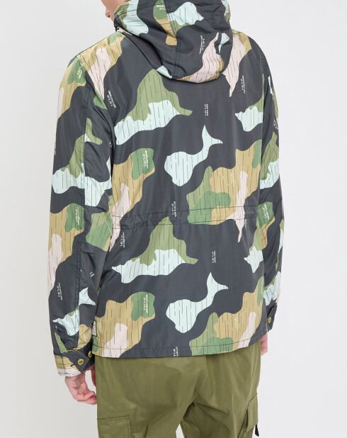 Blouson en nylon camouflage marine/multicolore