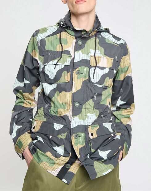 Blouson en nylon camouflage marine/multicolore