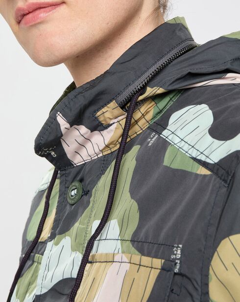 Blouson en nylon camouflage marine/multicolore