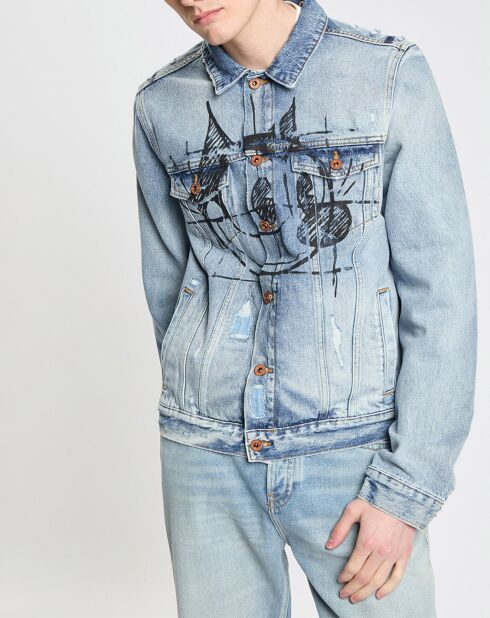 Veste en jean bleue