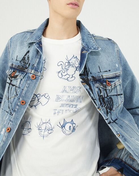 Veste en jean bleue