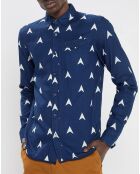 Chemise Regular Fit imprimée blanc/bleu