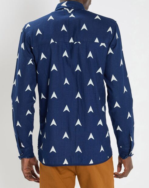 Chemise Regular Fit imprimée blanc/bleu