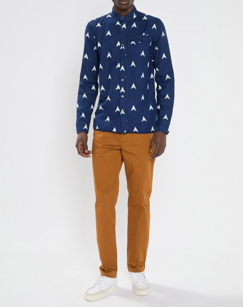 Chemise Regular Fit imprimée blanc/bleu