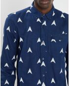 Chemise Regular Fit imprimée blanc/bleu