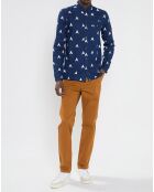 Chemise Regular Fit imprimée blanc/bleu