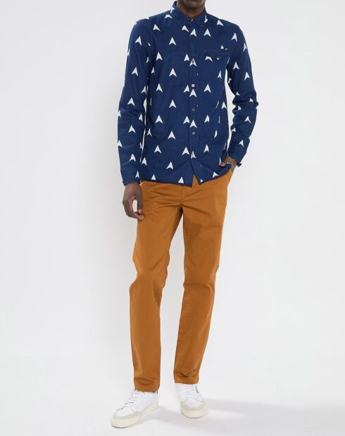 Chemise Regular Fit imprimée blanc/bleu