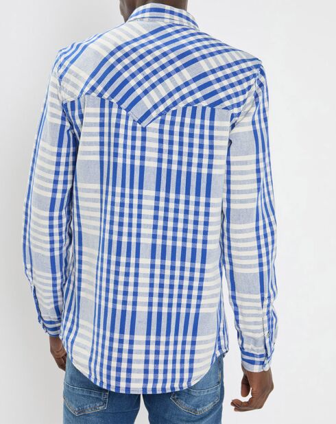 Chemise Regular Fit imprimée blanc/bleu