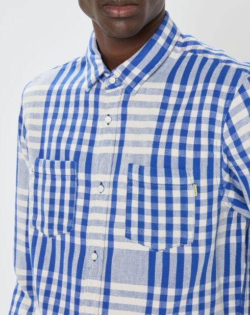 Chemise Regular Fit imprimée blanc/bleu