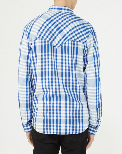 Chemise Regular Fit imprimée blanc/bleu