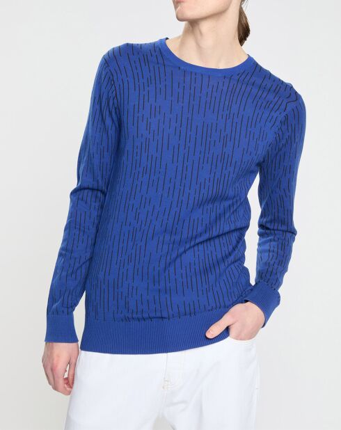 Pull à motifs bleu