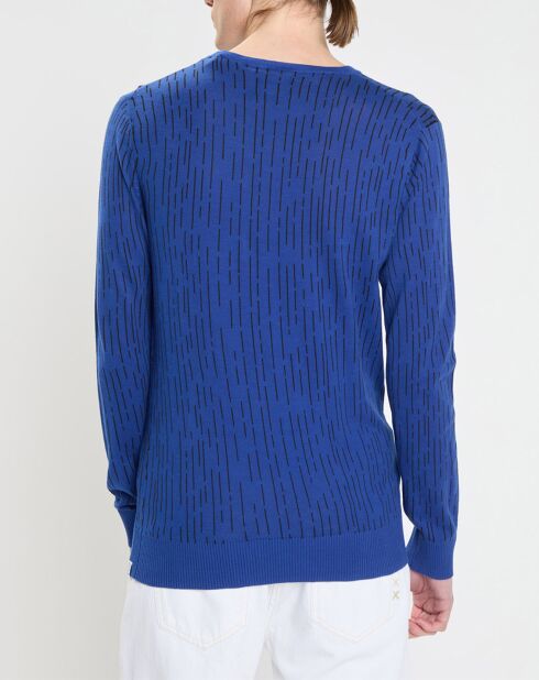Pull à motifs bleu
