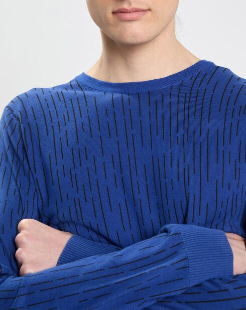 Pull à motifs bleu