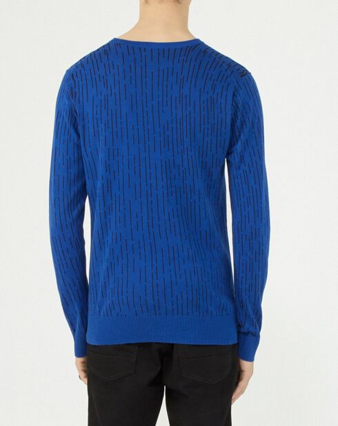 Pull à motifs bleu