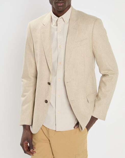 Veste en Laine mélangée beige clair