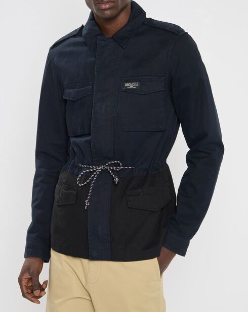 Veste Saharienne bicolore bleu/noir