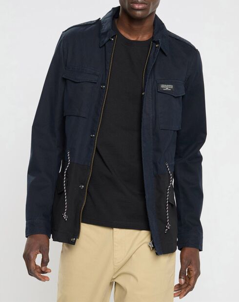 Veste Saharienne bicolore bleu/noir