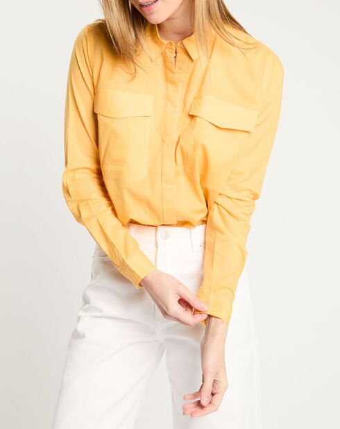 Chemise poche poitrine jaune