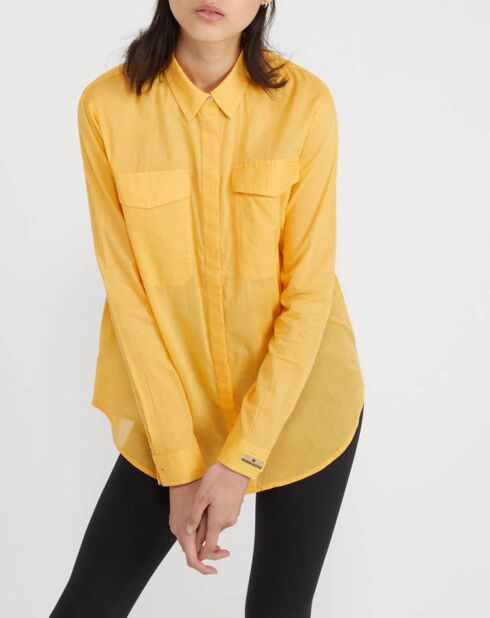 Chemise poche poitrine jaune