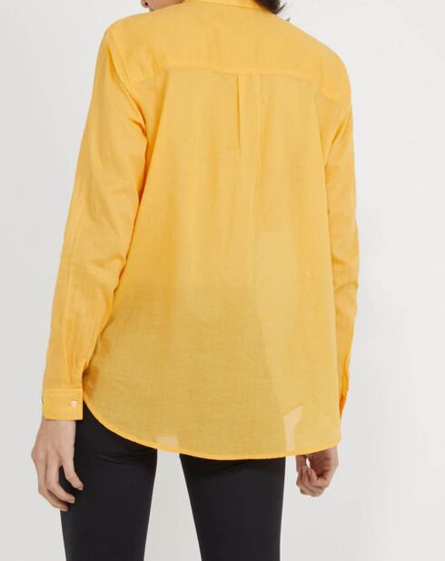 Chemise poche poitrine jaune