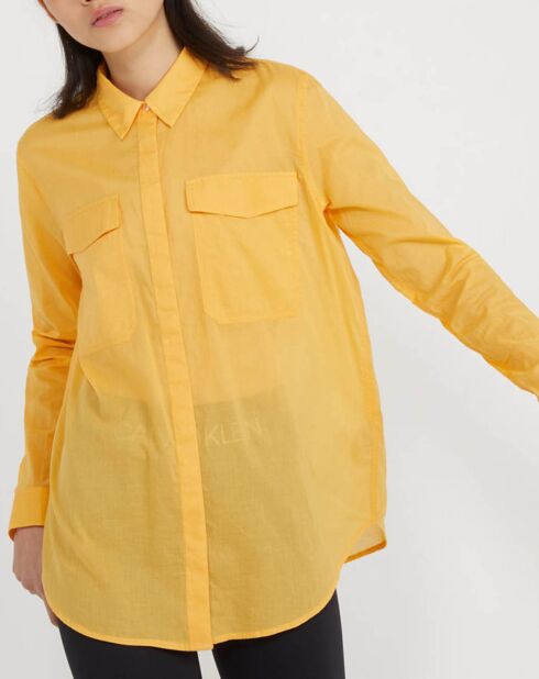 Chemise poche poitrine jaune