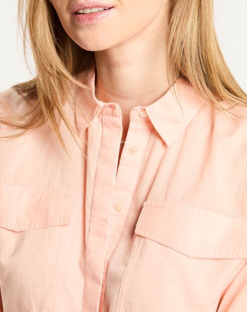 Chemise poche poitrine rose clair