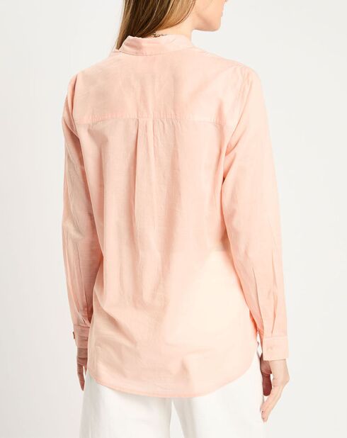 Chemise poche poitrine rose clair