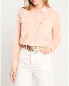 Chemise poche poitrine rose clair