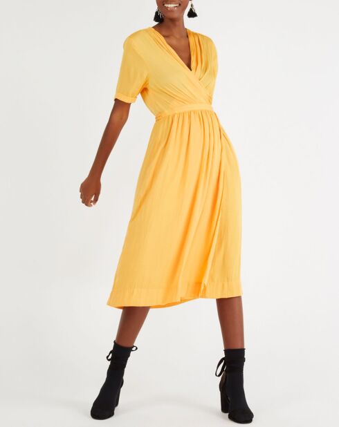 Robe Portefeuille Justine jaune