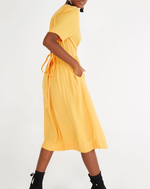 Robe Portefeuille Justine jaune