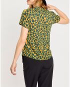 T-Shirt imprimé léopard jaune/vert