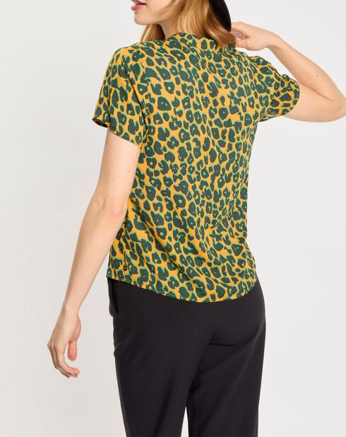 T-Shirt imprimé léopard jaune/vert
