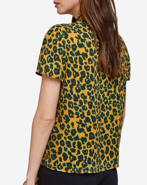 T-Shirt imprimé léopard jaune/vert