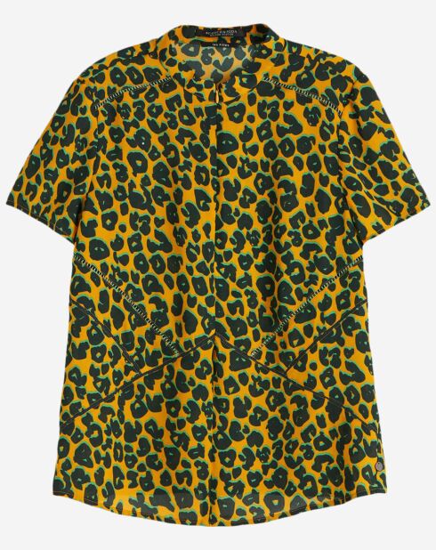T-Shirt imprimé léopard jaune/vert