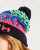 Bonnet de ski rose/bleu/vert